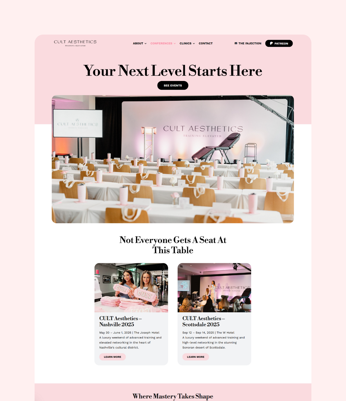 Cult Conference Page Mockup